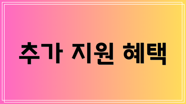 추가 지원 혜택