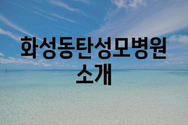 화성동탄성모병원 소개
