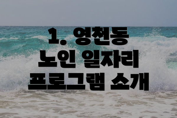 1. 영천동 노인 일자리 프로그램 소개