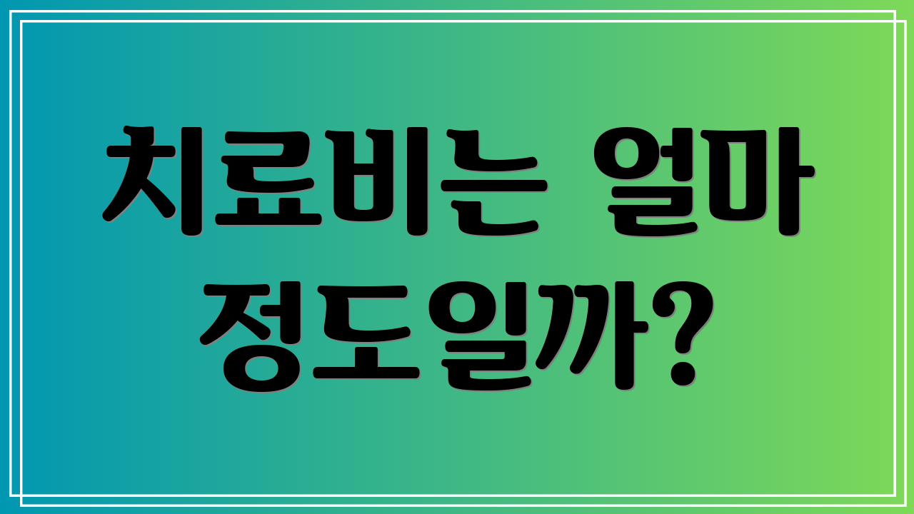 치료비는 얼마 정도일까?