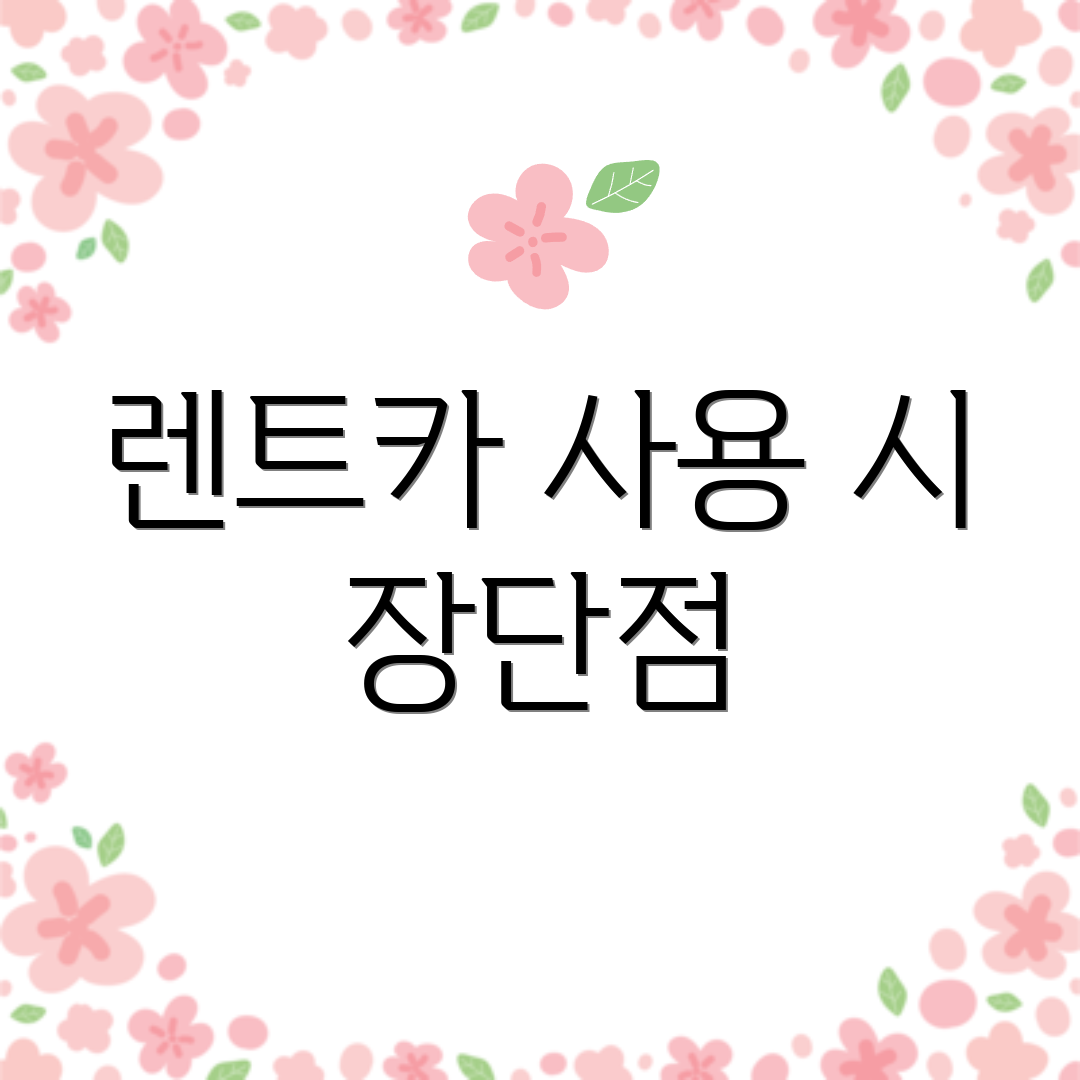 렌트카 사용 시 장단점