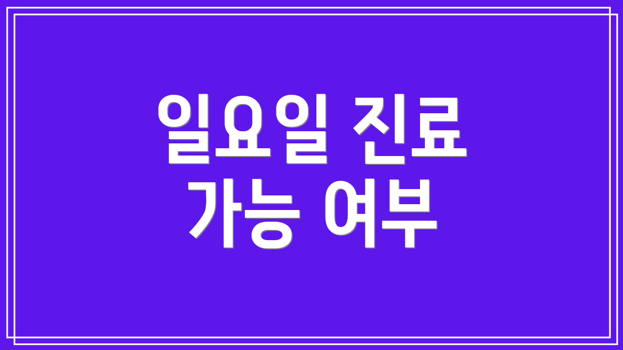 일요일 진료 가능 여부