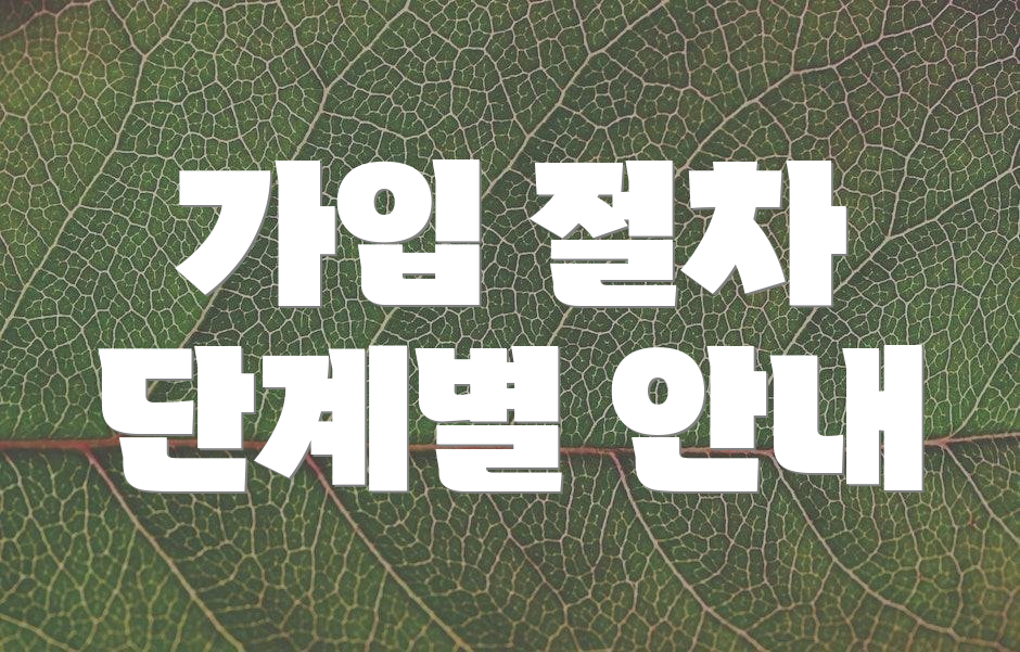 가입 절차 단계별 안내