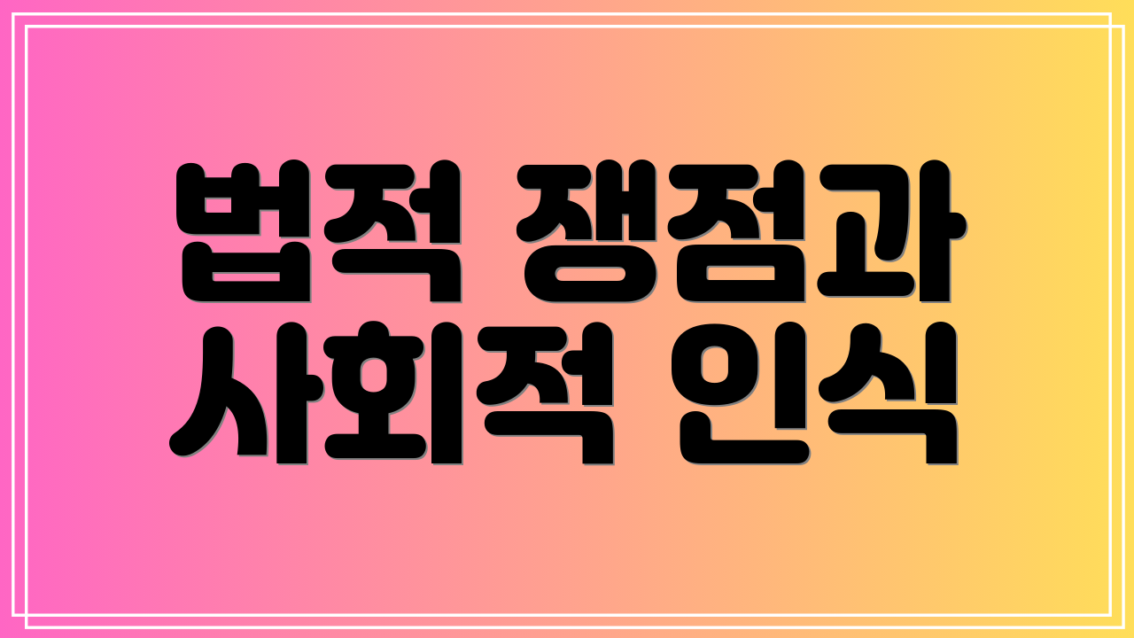 법적 쟁점과 사회적 인식