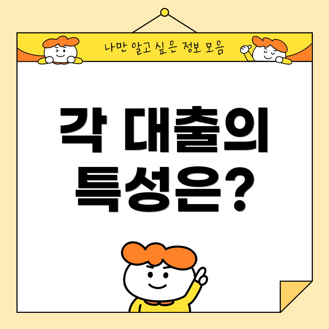 각 대출의 특성은?