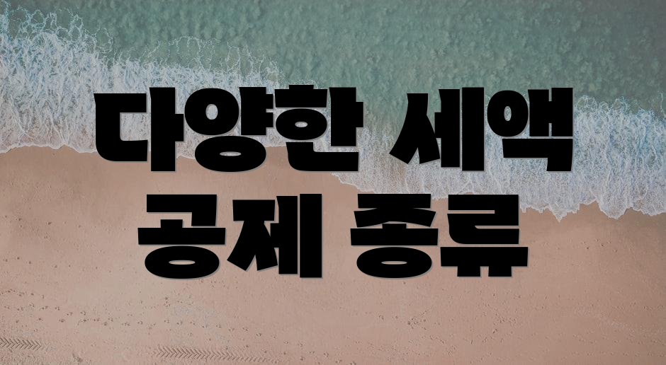 다양한 세액 공제 종류