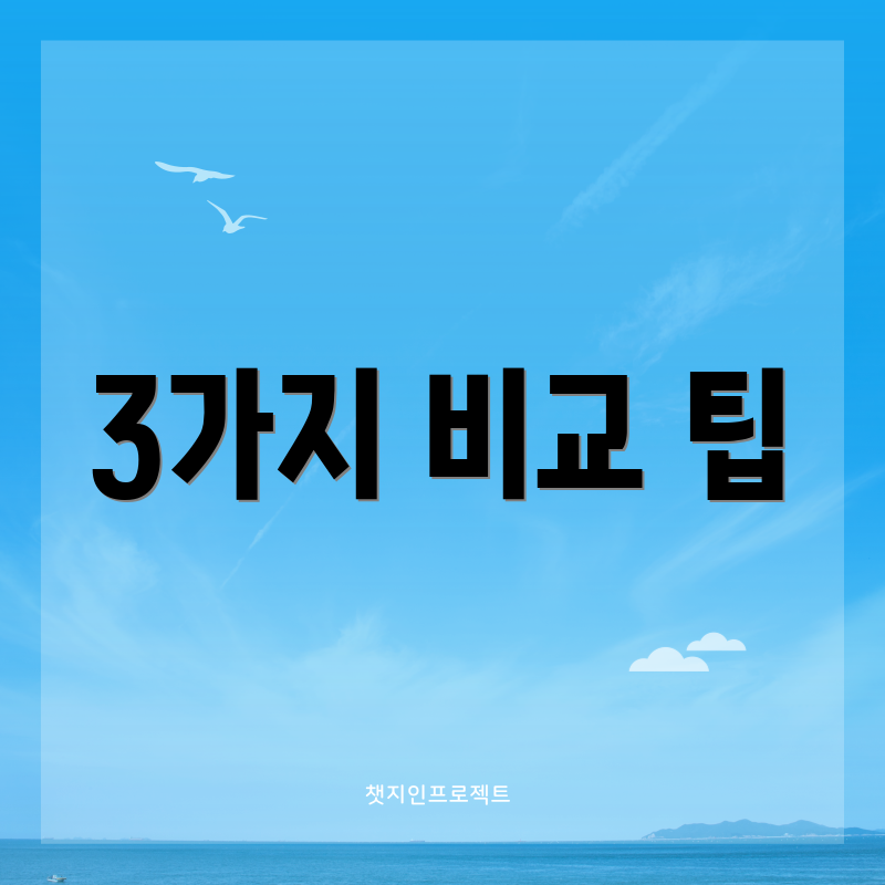 3가지 비교 팁