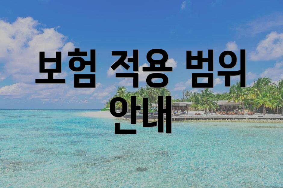보험 적용 범위 안내