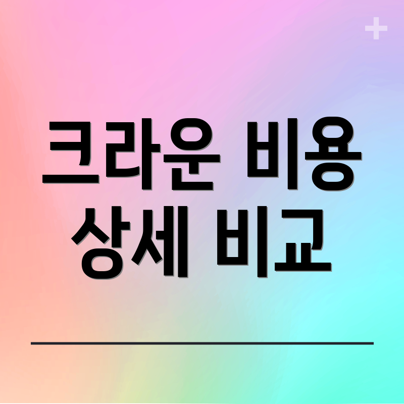 크라운 비용 상세 비교