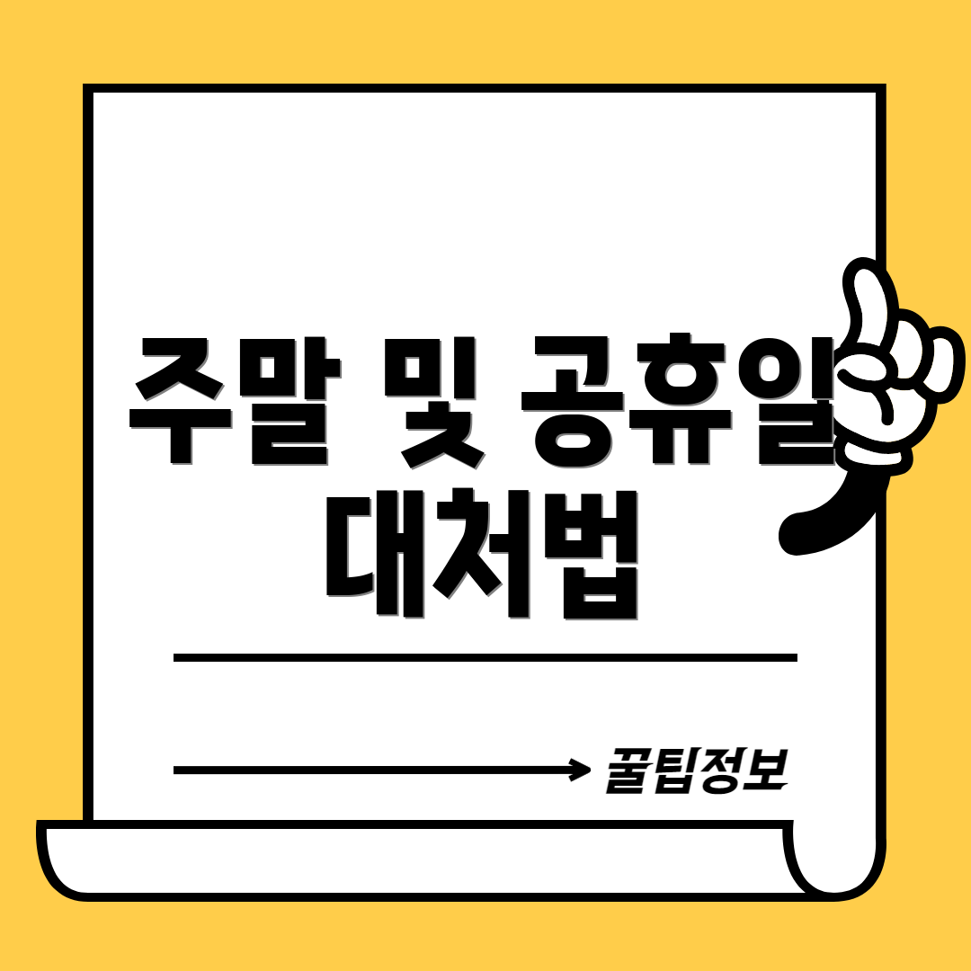 주말 및 공휴일 대처법
