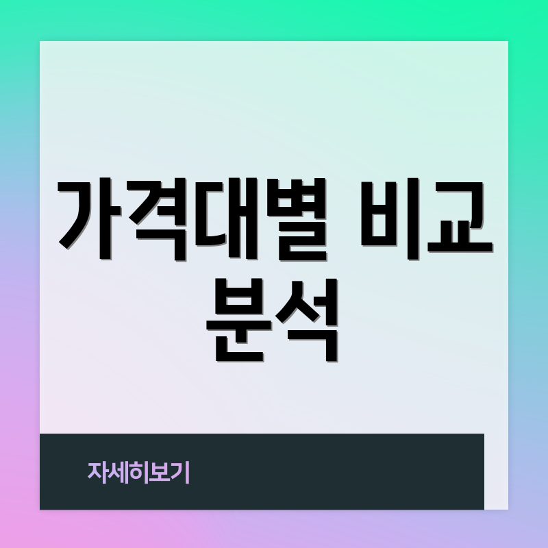 가격대별 비교 분석