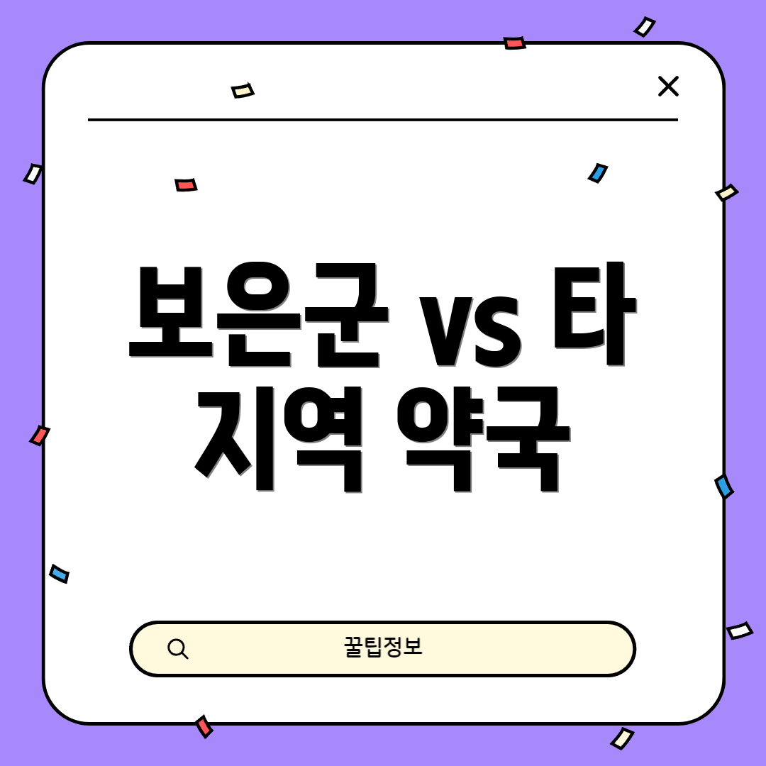 보은군 vs 타 지역 약국