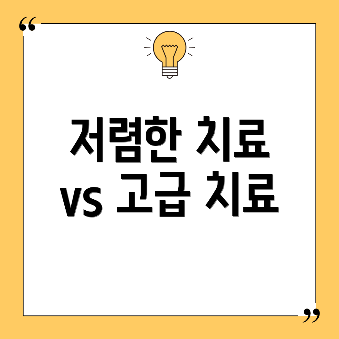 저렴한 치료 vs 고급 치료