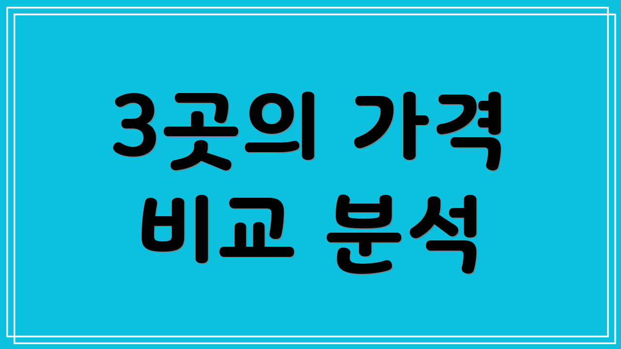 3곳의 가격 비교 분석
