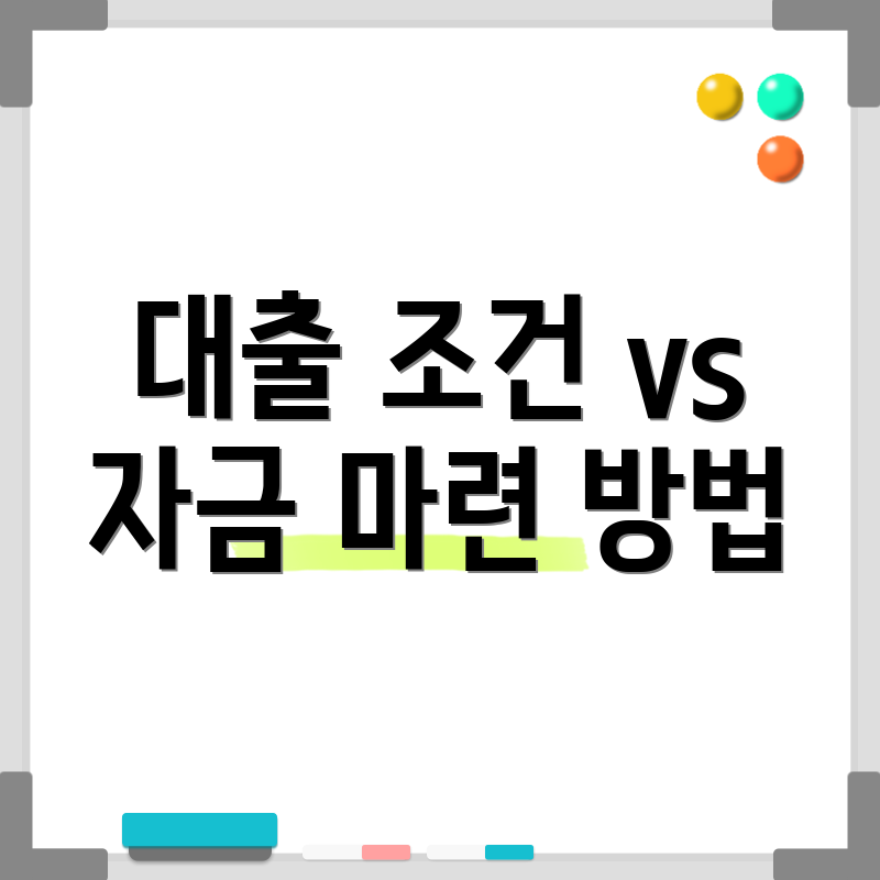 대출 조건 vs 자금 마련 방법