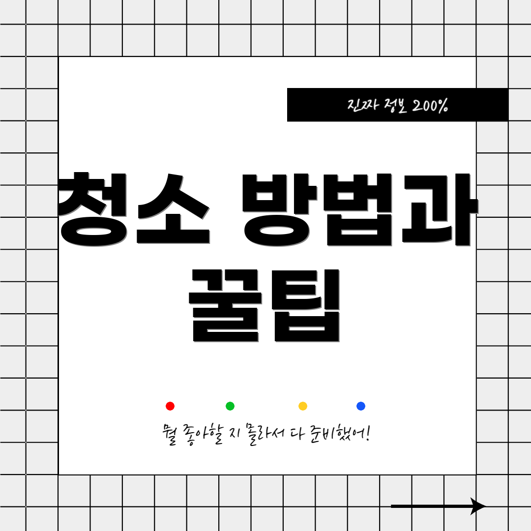 청소 방법과 꿀팁