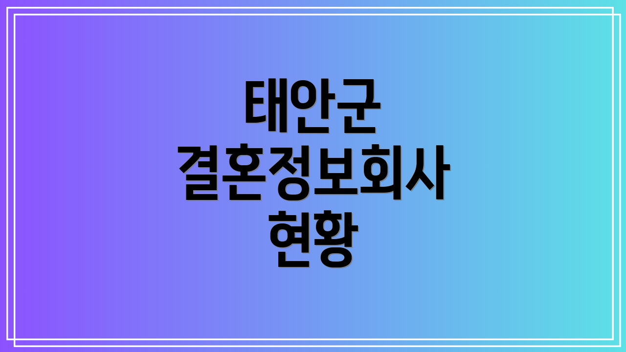 태안군 결혼정보회사 현황