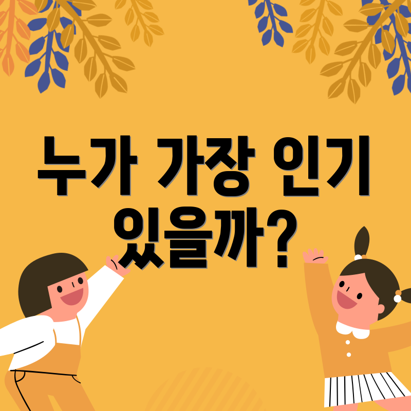 누가 가장 인기 있을까?