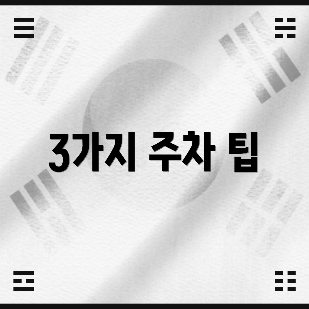 3가지 주차 팁