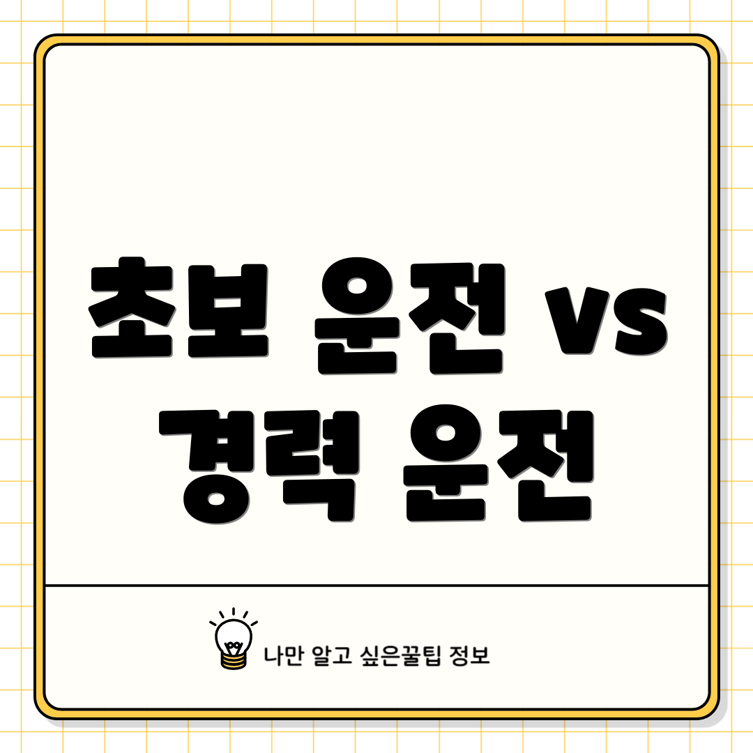 초보 운전 vs 경력 운전