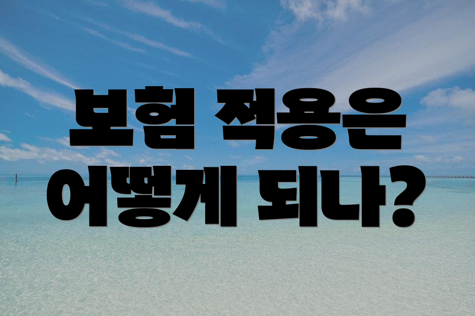 보험 적용은 어떻게 되나?