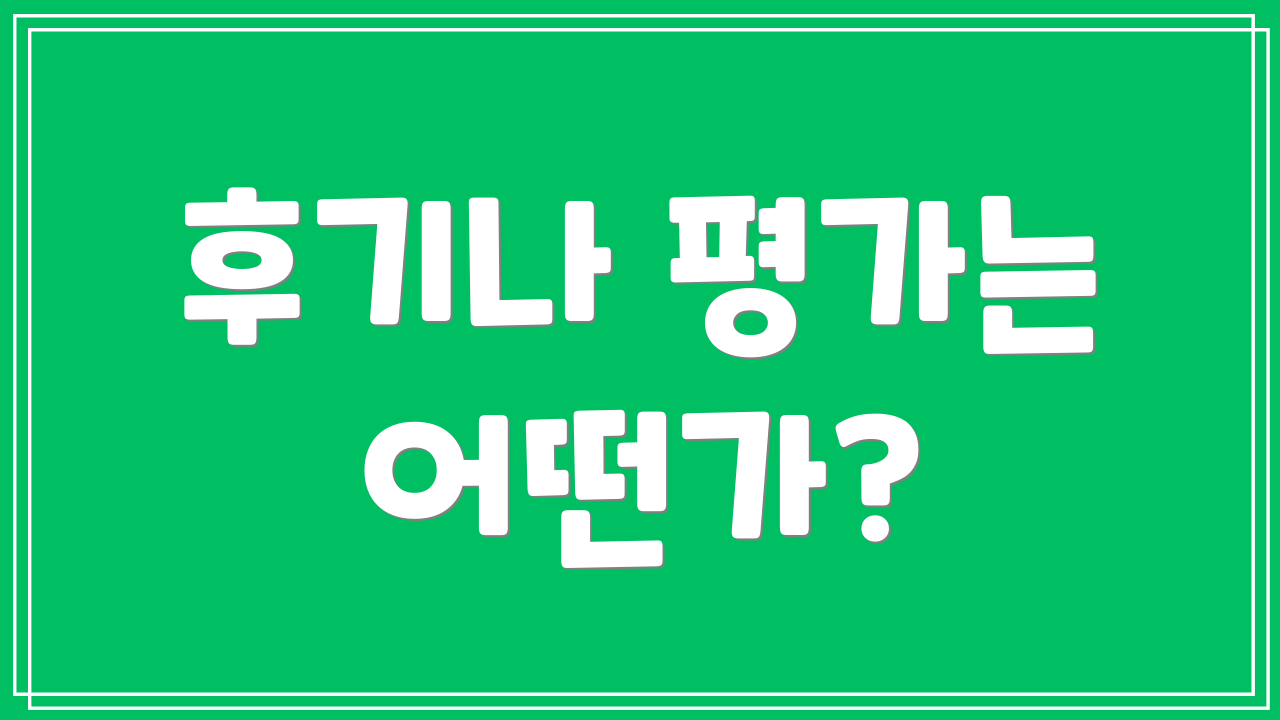 후기나 평가는 어떤가?