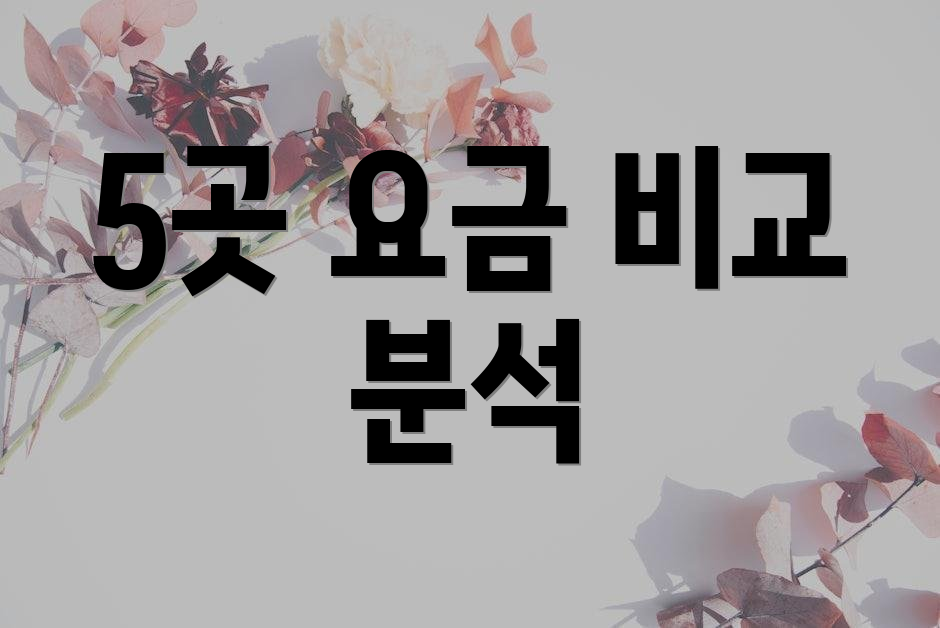 5곳 요금 비교 분석