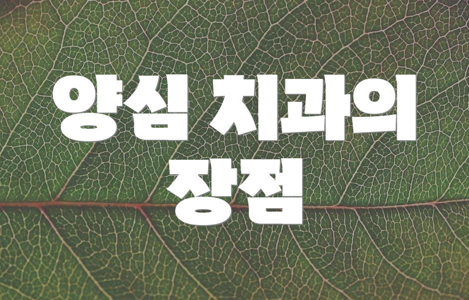 양심 치과의 장점