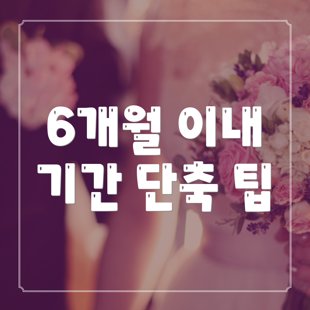 6개월 이내 기간 단축 팁