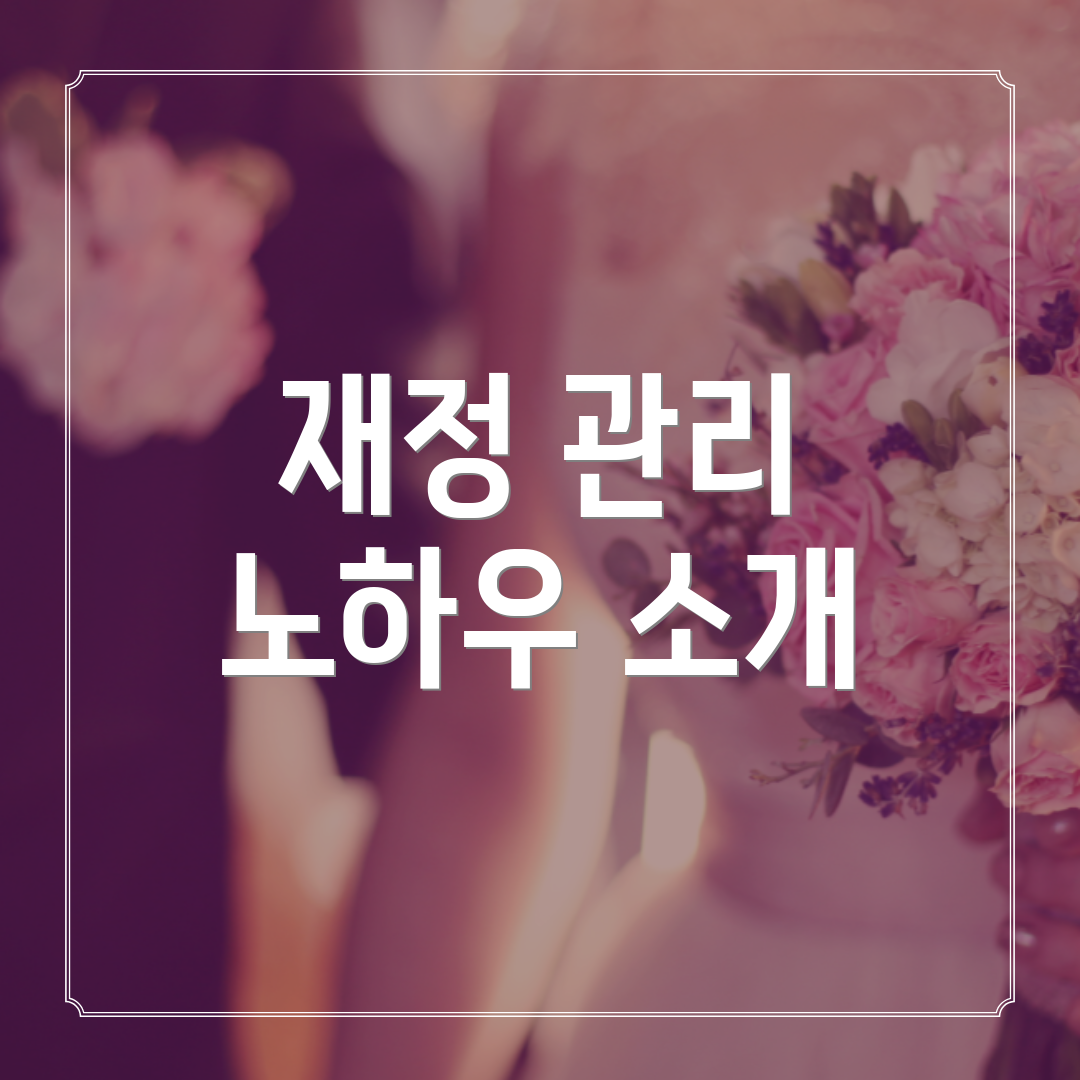 재정 관리 노하우 소개