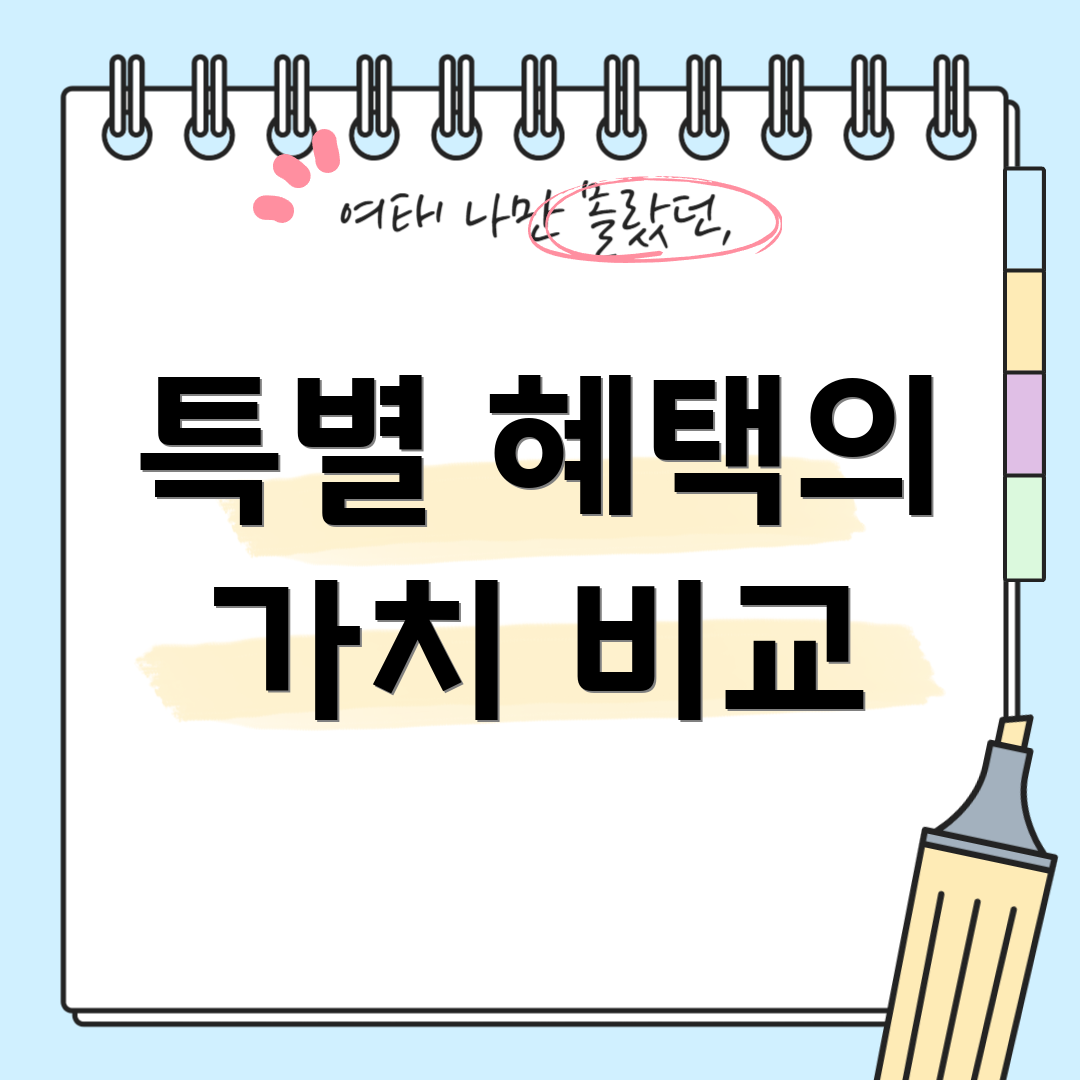 특별 혜택의 가치 비교