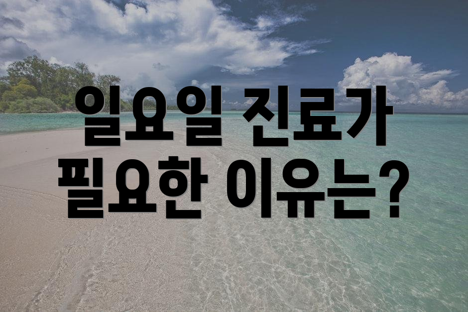 일요일 진료가 필요한 이유는?