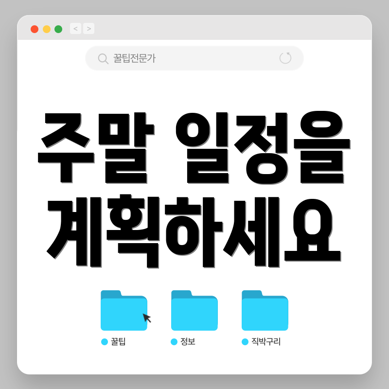 주말 일정을 계획하세요