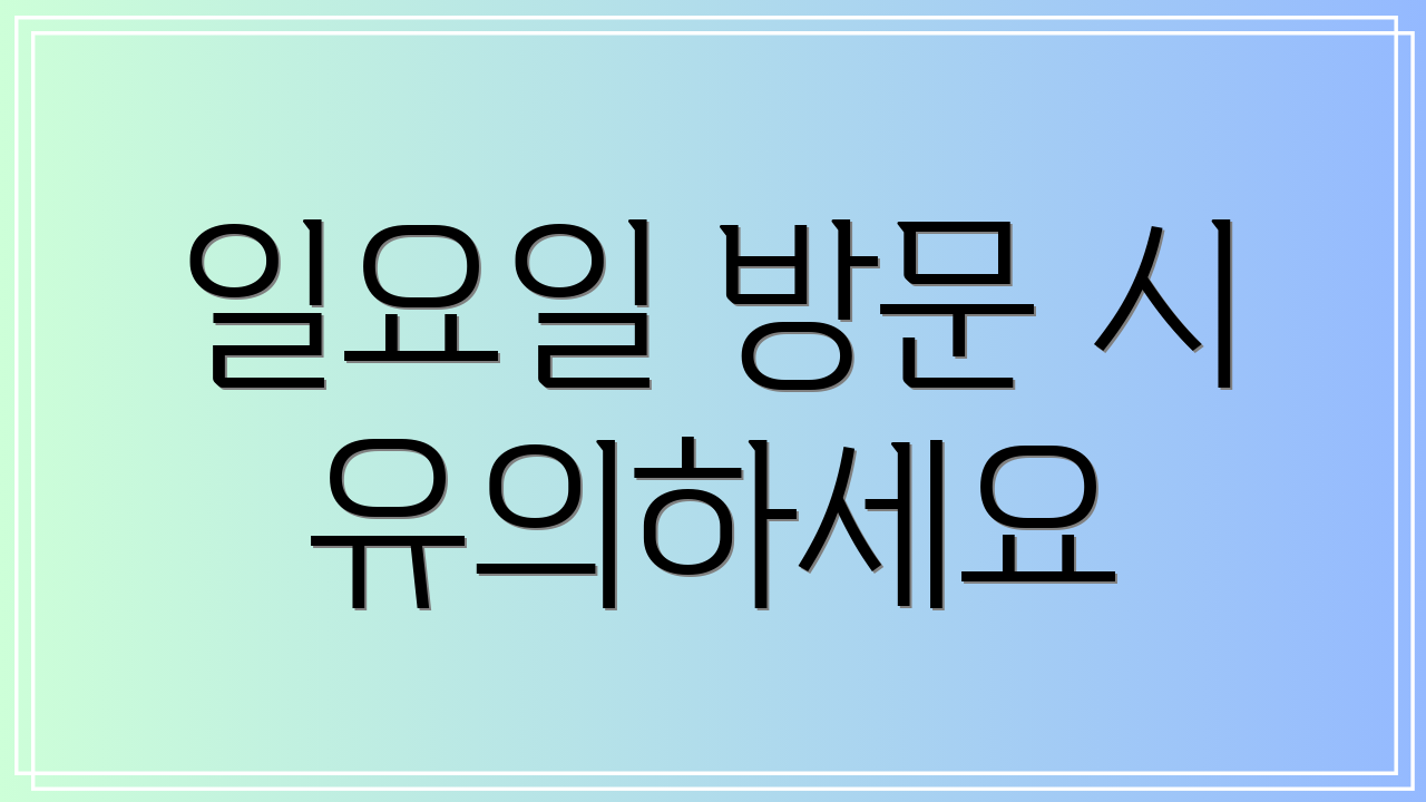 일요일 방문 시 유의하세요