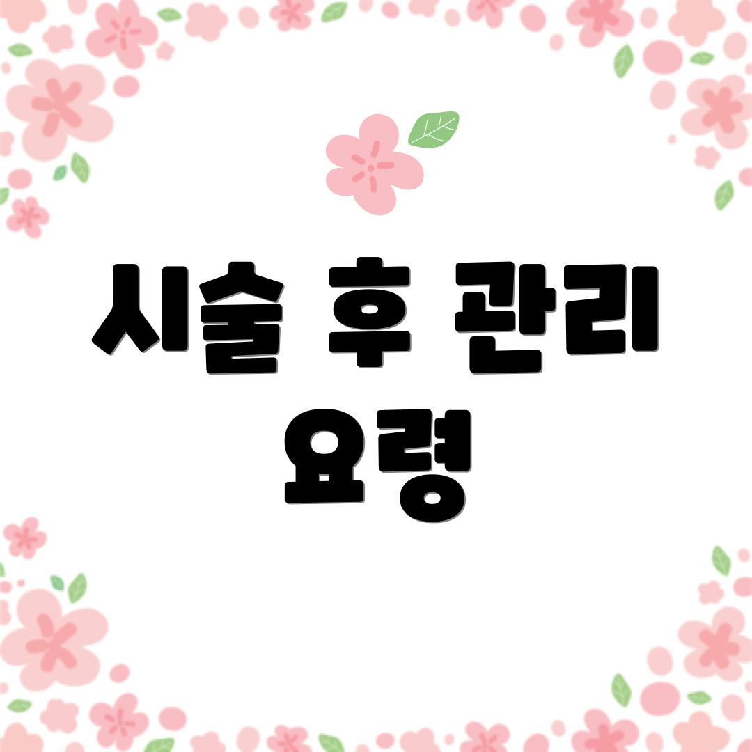 시술 후 관리 요령