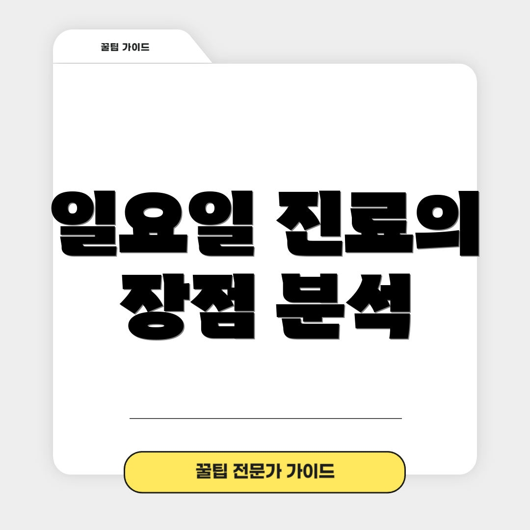 일요일 진료의 장점 분석