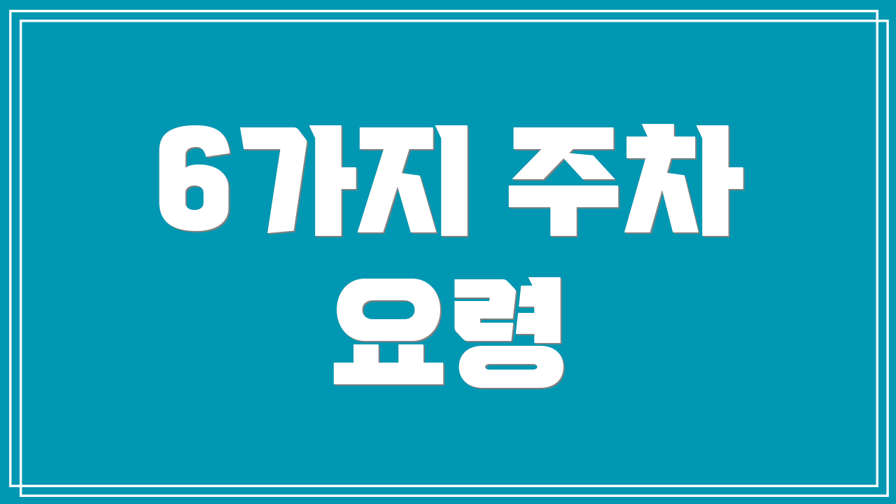 6가지 주차 요령