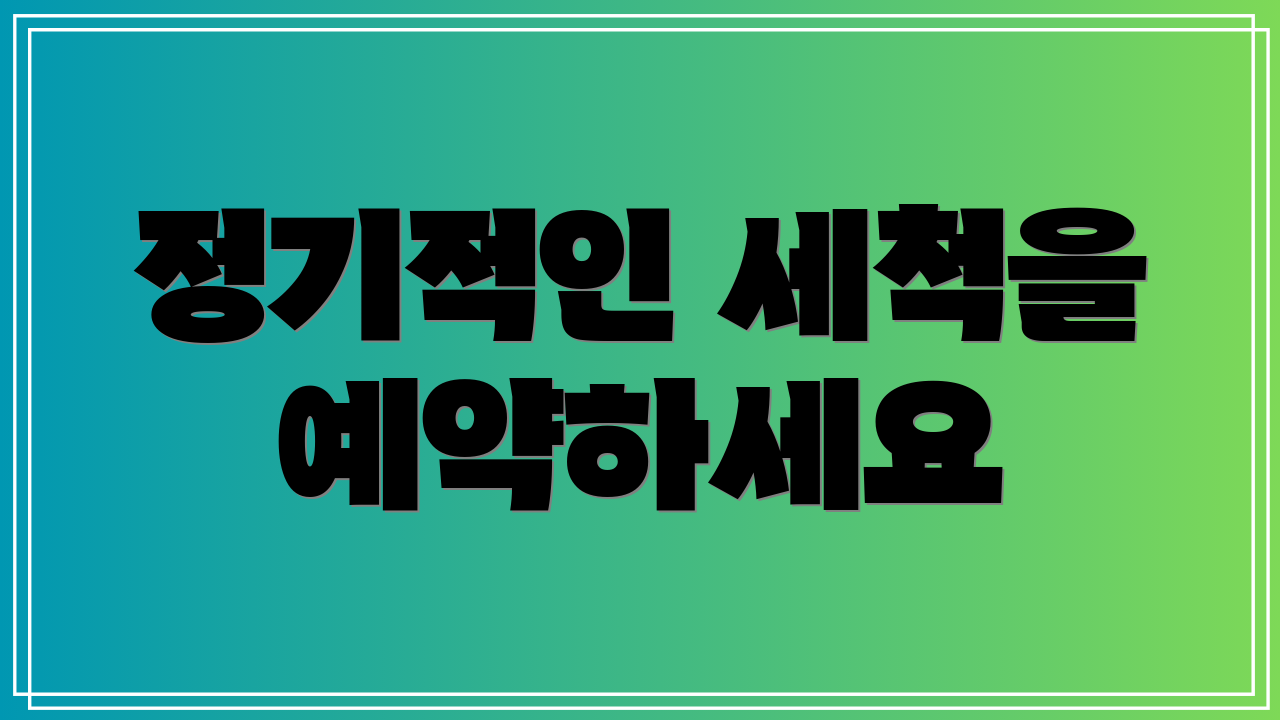 정기적인 세척을 예약하세요
