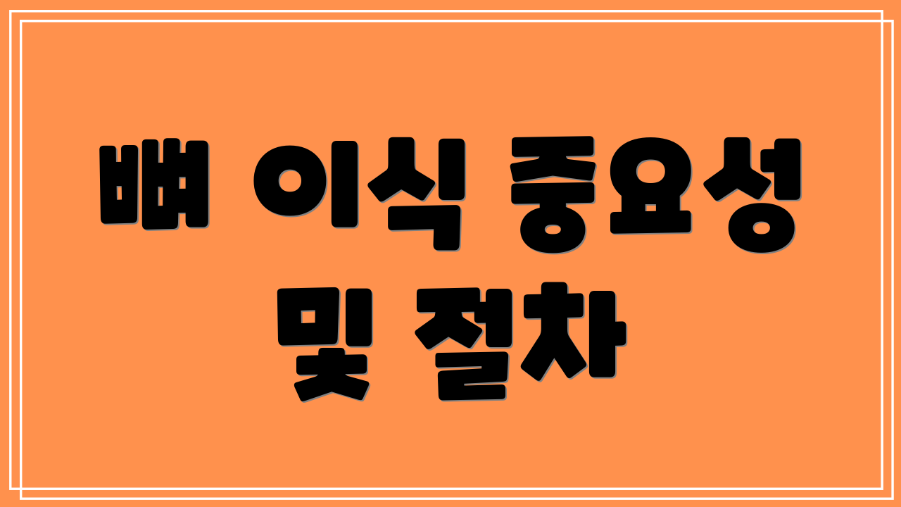 뼈 이식 중요성 및 절차