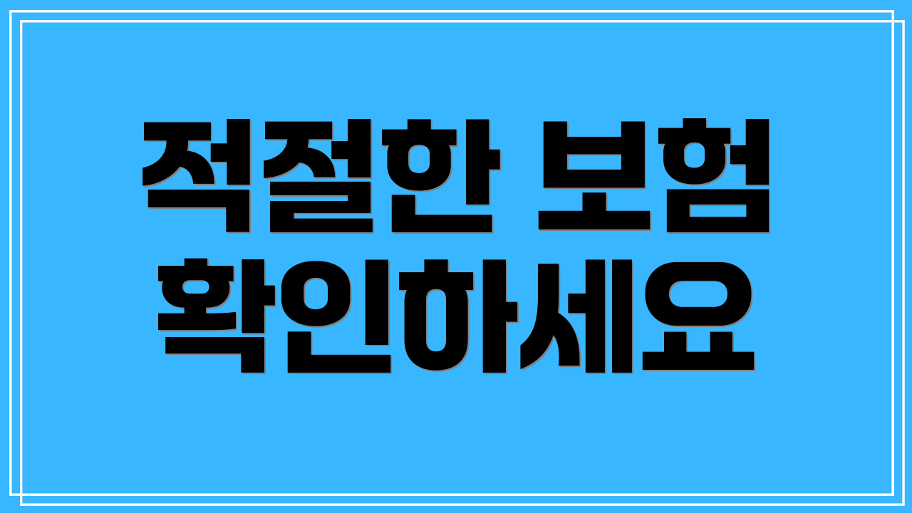 적절한 보험 확인하세요