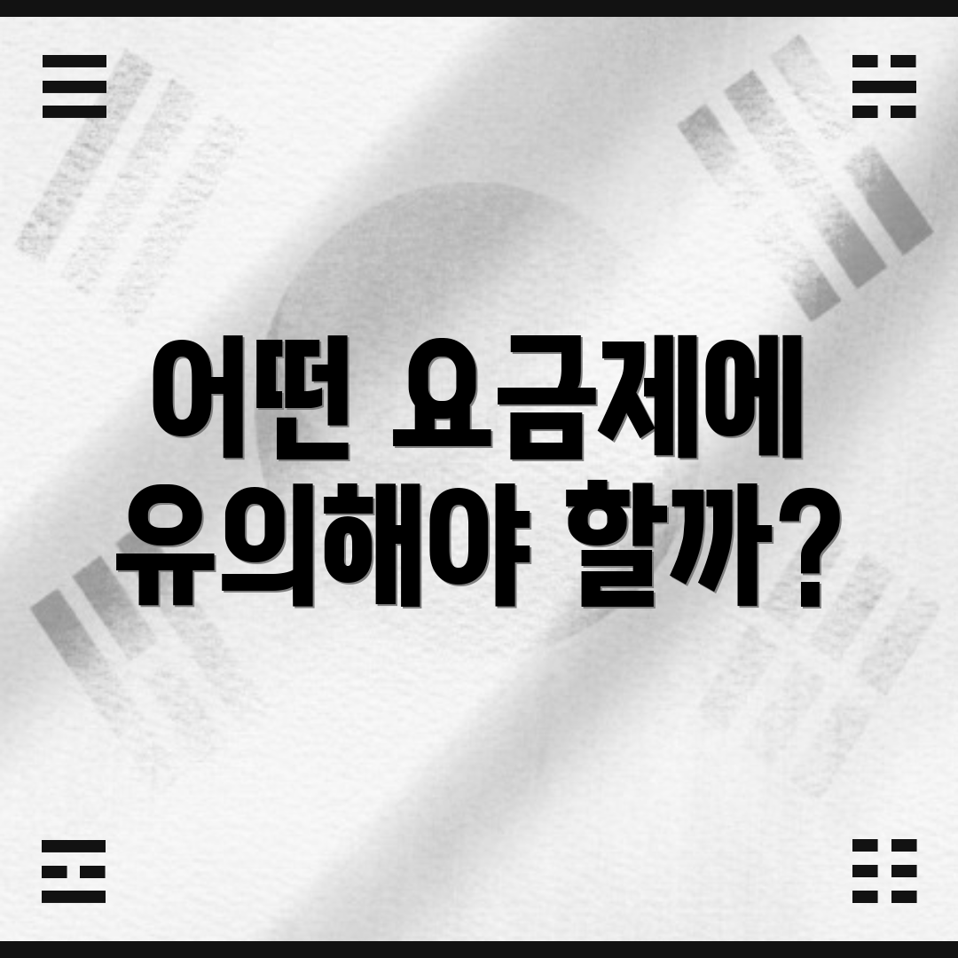 어떤 요금제에 유의해야 할까?