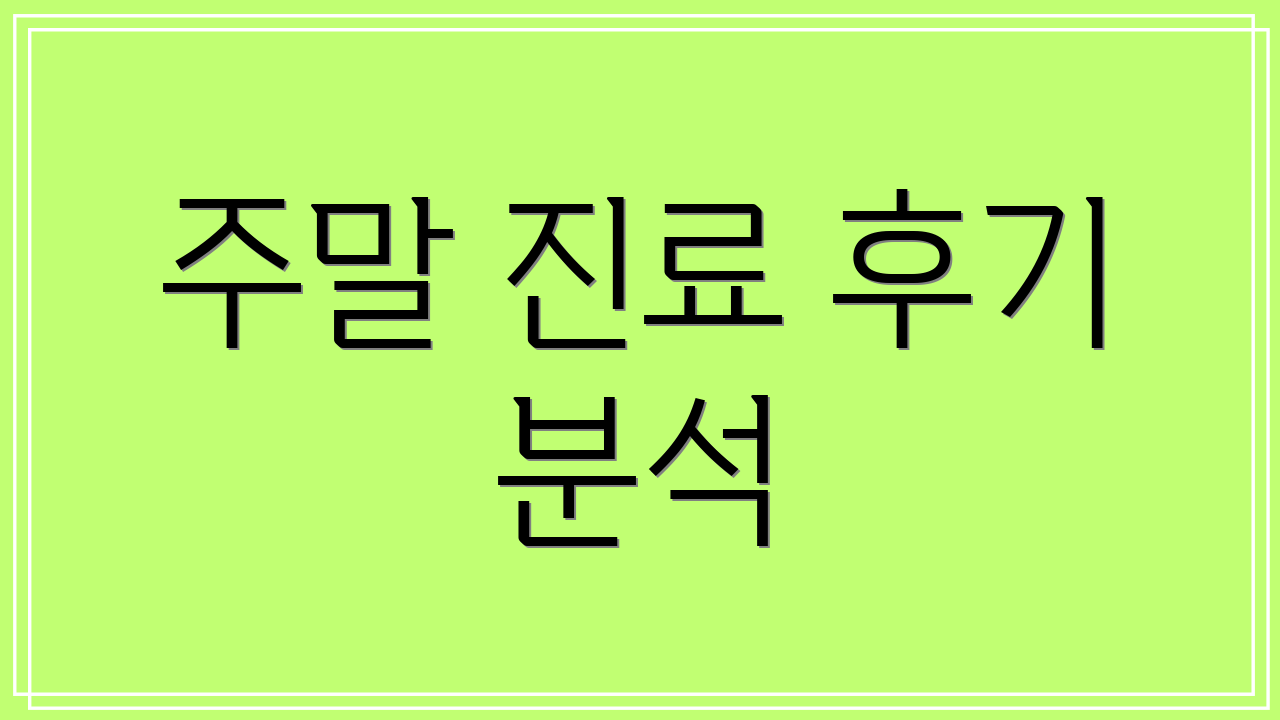 주말 진료 후기 분석