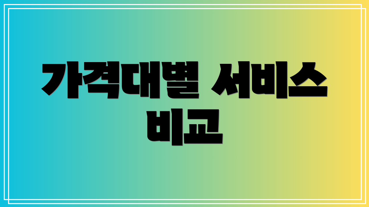 가격대별 서비스 비교