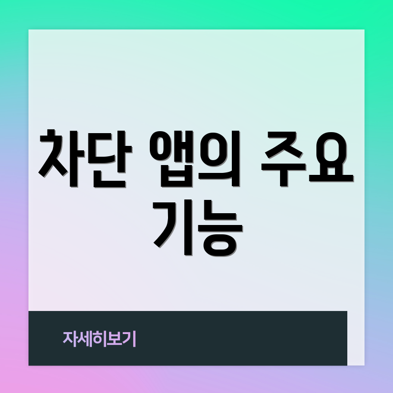 차단 앱의 주요 기능