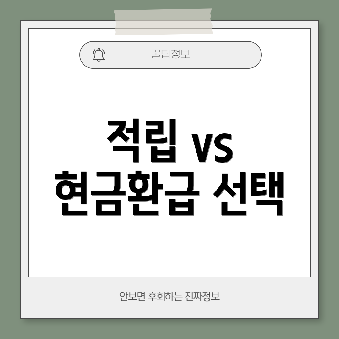 적립 vs 현금환급 선택