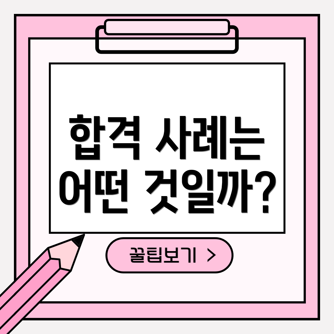 합격 사례는 어떤 것일까?