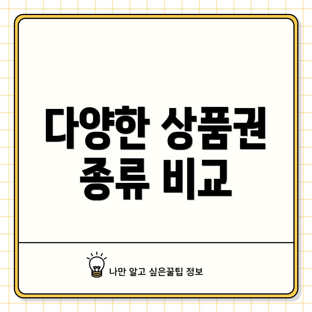 다양한 상품권 종류 비교