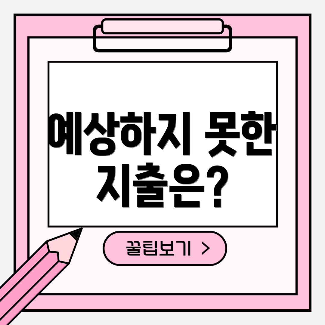 예상하지 못한 지출은?