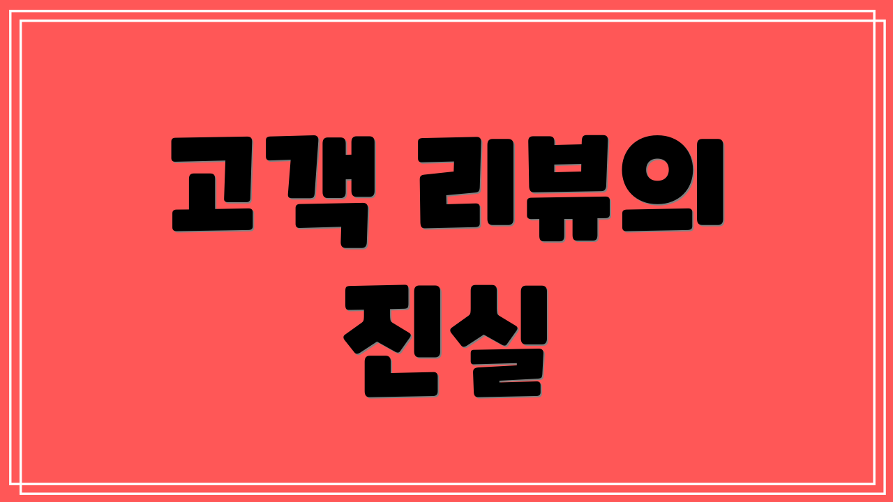 고객 리뷰의 진실