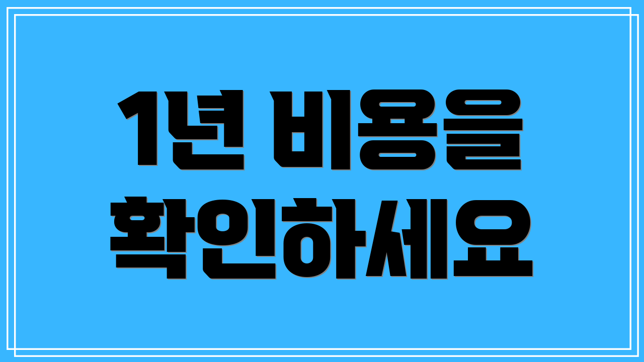 1년 비용을 확인하세요